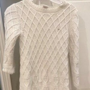 Kids Dress Cream with Gold Sparkles